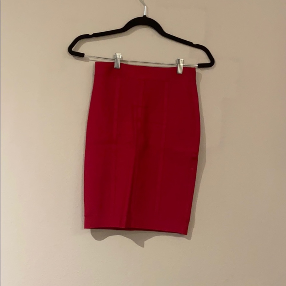 BCBG Red Nita Bandage Skirt